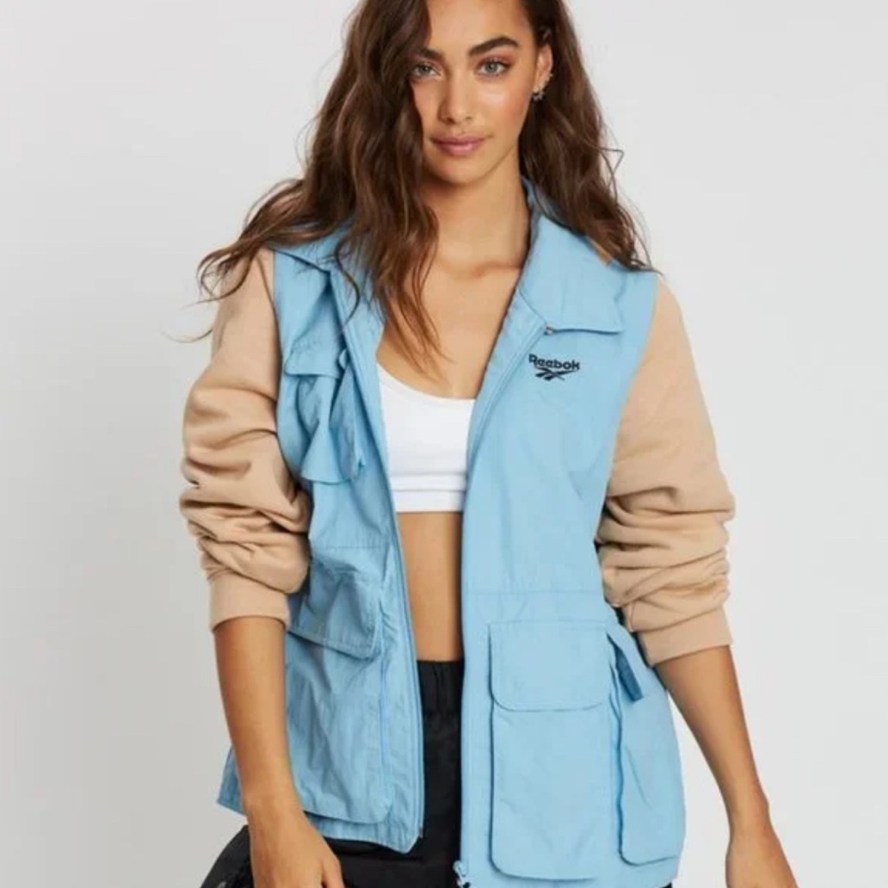 Gigi Hadid Reebok Blue and Tan Utility Jacket
